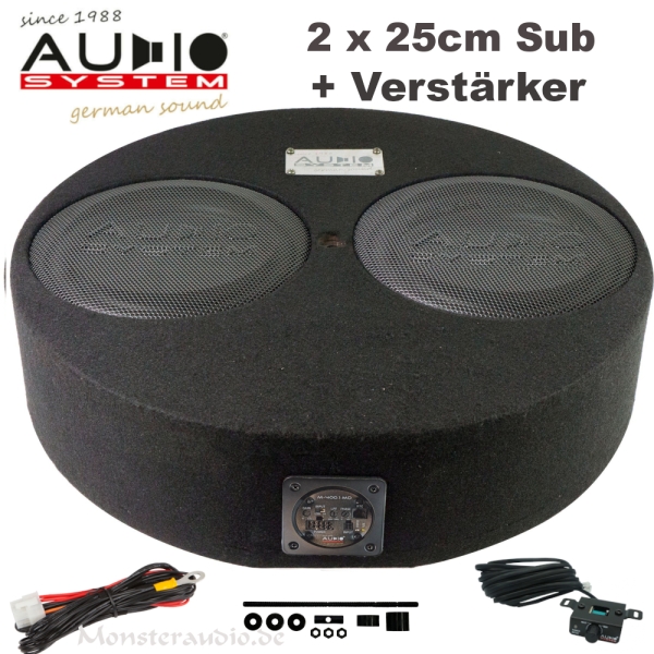 Audio System Subframe R10 Flat-2 active EVO2 2x25cm Aktivsubwoofer für Reserveradmulde 550 Watt R-10 Flach